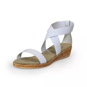 Charleston Shoe Co. Easton White Wedge Sandal NWT